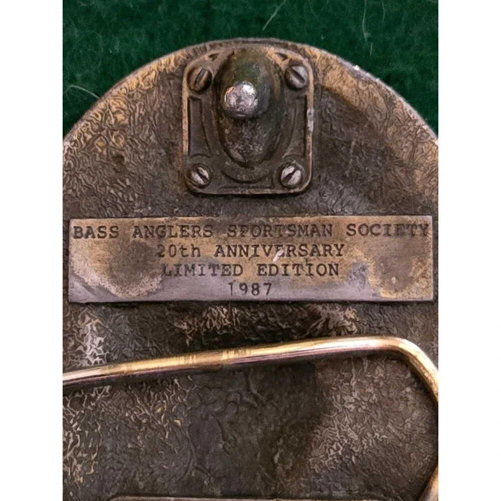 Vintage 1987 29th Anniversary Bass Anglers Society Belt Buckle (O-14)